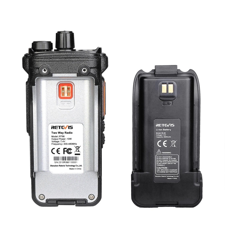 RETEVIS RT86 10W 430-440MHz 16CHS Radio bidireccional Walkie Talkie de mano con función de copia inalámbrica, RT86