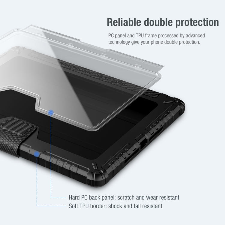 Estuche de cuero con tapa horizontal NILLKIN Bumper con ranura para bolígrafo y soporte, For iPad 10.2 2021 / 2020 / 2019