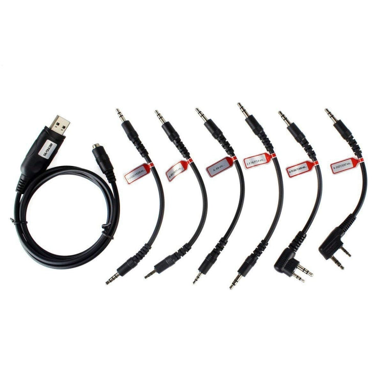 RETEVIS C9002 6 en 1 Adaptador de cable de programación de programas USB Juego de líneas de frecuencia de escritura, C9002
