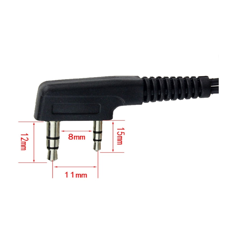 RETEVIS TK 2 pines Clip largo guía de aire tubo acústico encubierto auricular altavoz micrófono para H-777 / RT-5R / RT-5RV / RT-B6, TK Long Clip