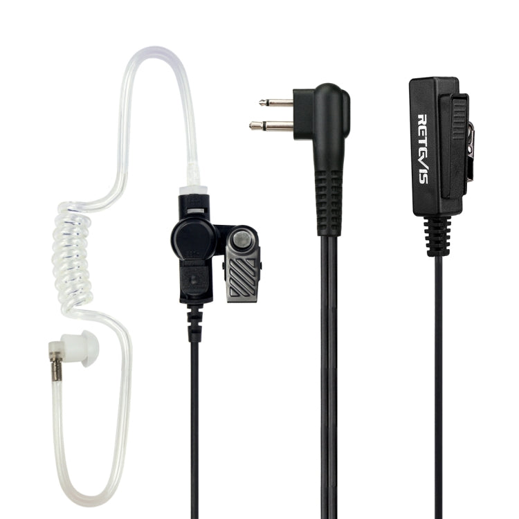 RETEVIS M 2 pines Clip largo Guía de aire Tubo acústico encubierto Auricular Altavoz Micrófono, M Long Clip