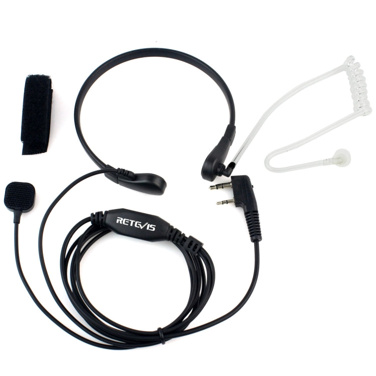 RETEVIS TK Throat PTT Covert Tubo Acústico Auricular Altavoz Micrófono para H-777 / RT-5R / RT-5RV / RT-B6, TK Throat