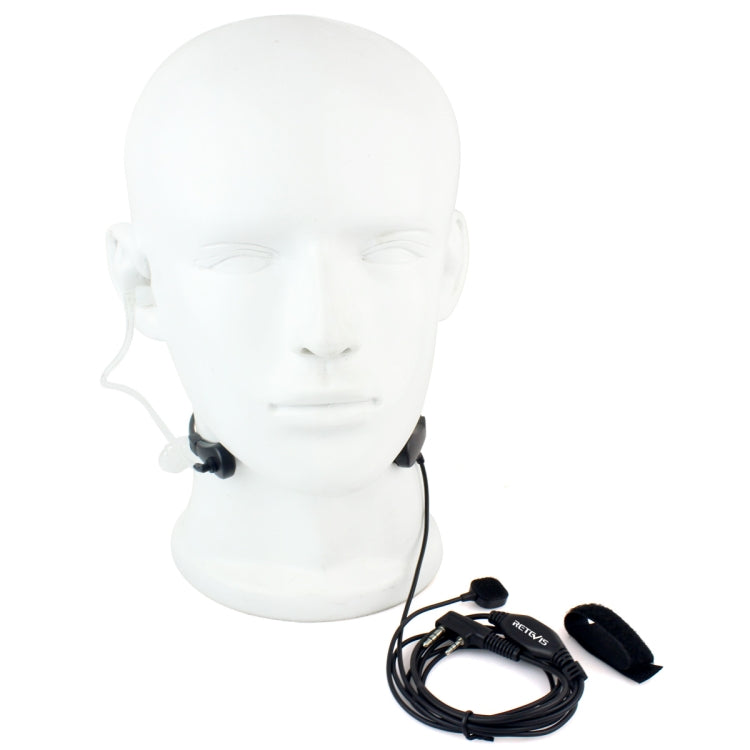 RETEVIS TK Throat PTT Covert Tubo Acústico Auricular Altavoz Micrófono para H-777 / RT-5R / RT-5RV / RT-B6, TK Throat