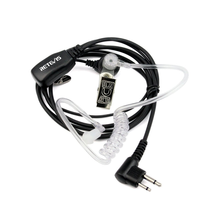 RETEVIS C9025 M 2 pines PTT Guía de aire Reducción de ruido Tubo acústico encubierto Auricular Micrófono, C9025