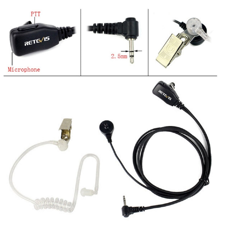 RETEVIS T-001 1 Pin PTT Reducción de Ruido Tubo Acústico de Aire Encubierto Inera Auricular Micrófono para Motorola Walkie-Talkie T6200C/T5800/7200/5720, T-001