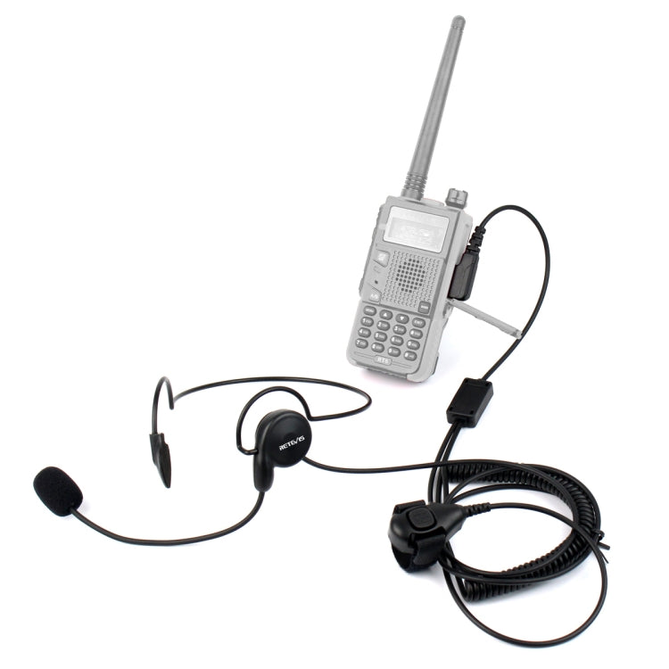 RETEVIS K-C2F Micrófono de auricular colgante con dedo PTT de 2 pines para H-777/RT-5R/888s/UV5R, K-C2F