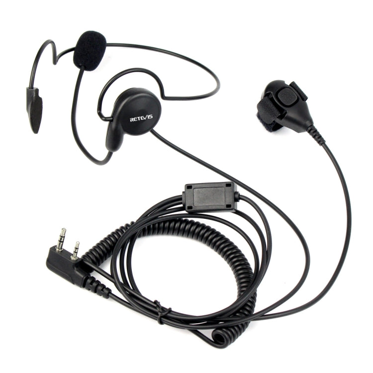 RETEVIS K-C2F Micrófono de auricular colgante con dedo PTT de 2 pines para H-777/RT-5R/888s/UV5R, K-C2F
