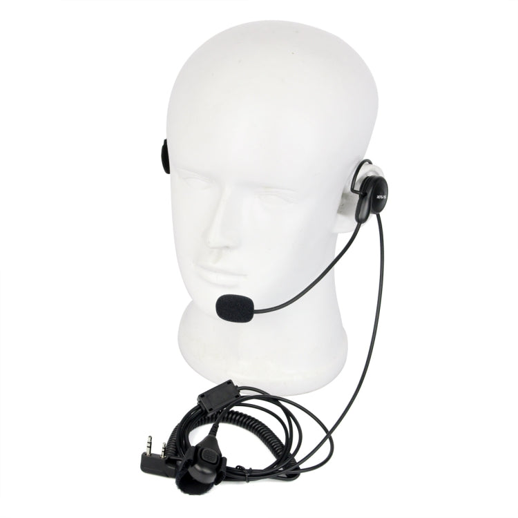 RETEVIS K-C2F Micrófono de auricular colgante con dedo PTT de 2 pines para H-777/RT-5R/888s/UV5R, K-C2F