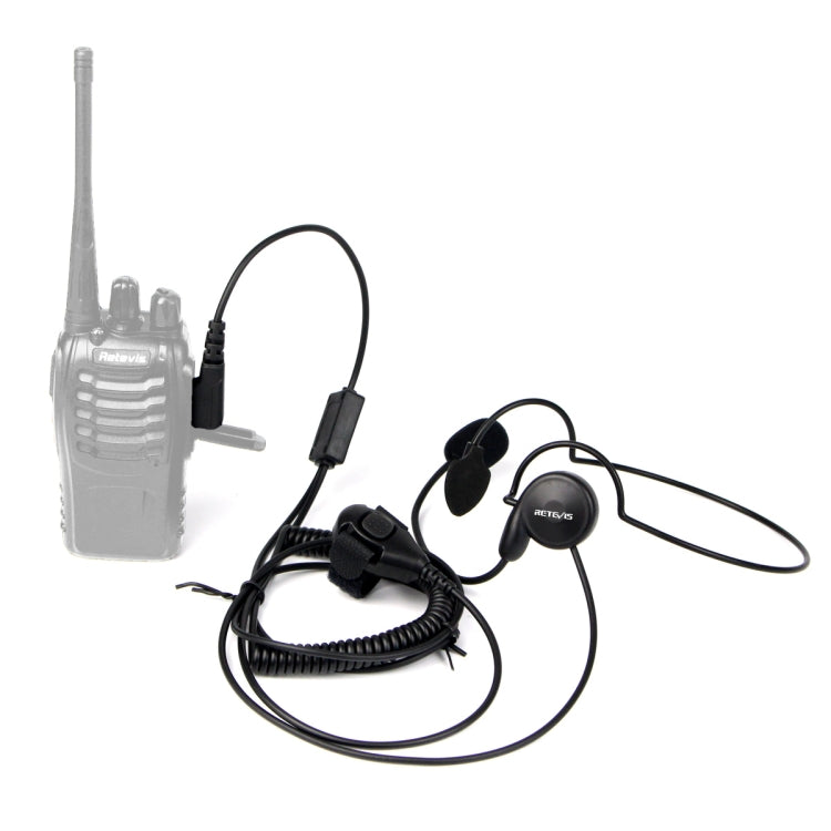 RETEVIS K-C2F Micrófono de auricular colgante con dedo PTT de 2 pines para H-777/RT-5R/888s/UV5R, K-C2F