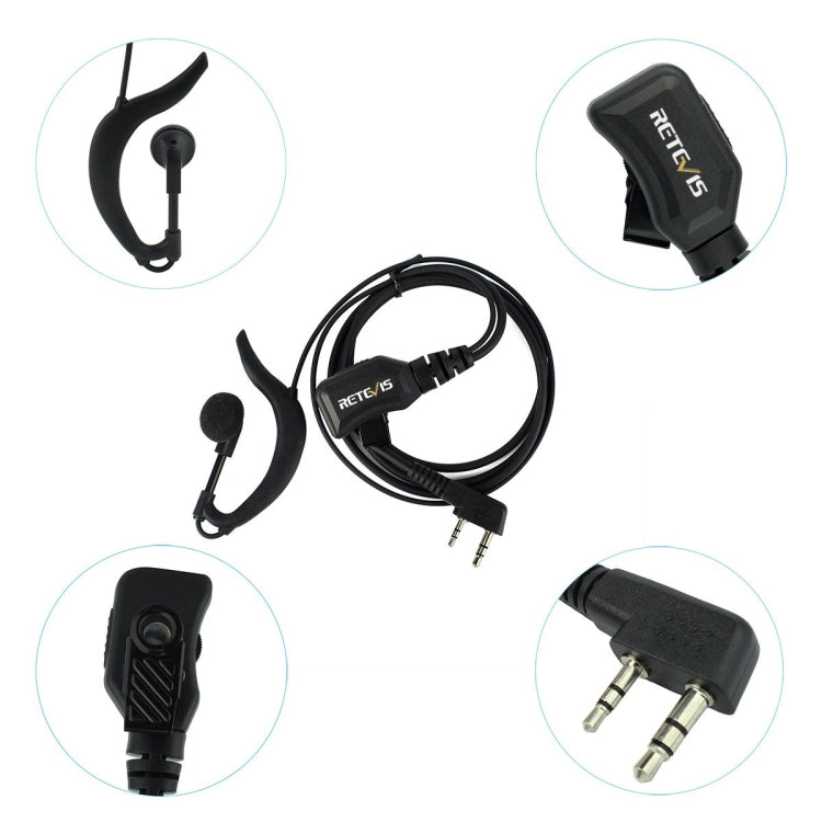 RETEVIS R-111 G Tipo PTT Micrófono de auricular de volumen ajustable para H-777/RT-5R/RT1/RT2/RT5, R-111 K Head