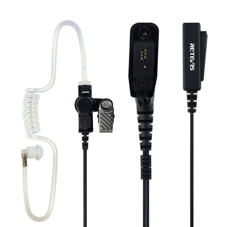 RETEVIS R-1M21 Micrófono de auricular de tubo acústico PTT grande de dos cables para Motorola XPR6000/XPR6550/DP4800/DP4801, R-1M21