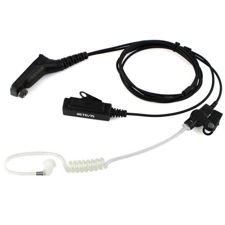 RETEVIS R-1M21 Micrófono de auricular de tubo acústico PTT grande de dos cables para Motorola XPR6000/XPR6550/DP4800/DP4801, R-1M21