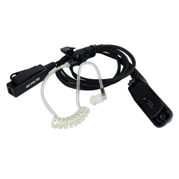 RETEVIS R-1M21 Micrófono de auricular de tubo acústico PTT grande de dos cables para Motorola XPR6000/XPR6550/DP4800/DP4801, R-1M21