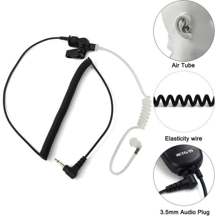 RETEVIS C9049A Auricular con tubo de aire de vigilancia con conector de audio de 3,5 mm únicamente, C9049A