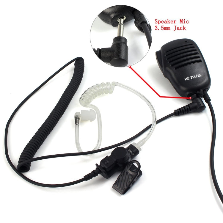RETEVIS C9049A Auricular con tubo de aire de vigilancia con conector de audio de 3,5 mm únicamente, C9049A