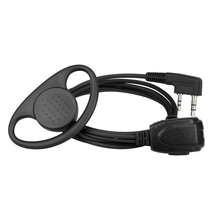 RETEVIS RE-3224 K Micrófono de auricular tipo D de 2 pines para H777/RT21/RT22/RT24/RT1/RT3/RT81, RE-3224