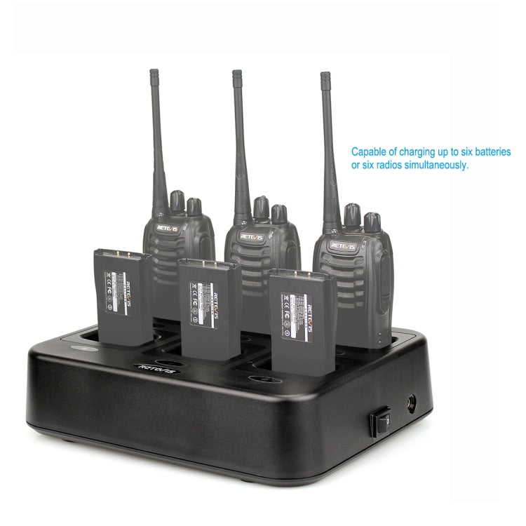 RETEVIS RTC777 Cargador de walkie talkie de seis vías para Retevis H777,, RTC777 AU Plug, RTC777 US Plug, RTC777 EU Plug, RTC777 UK Plug