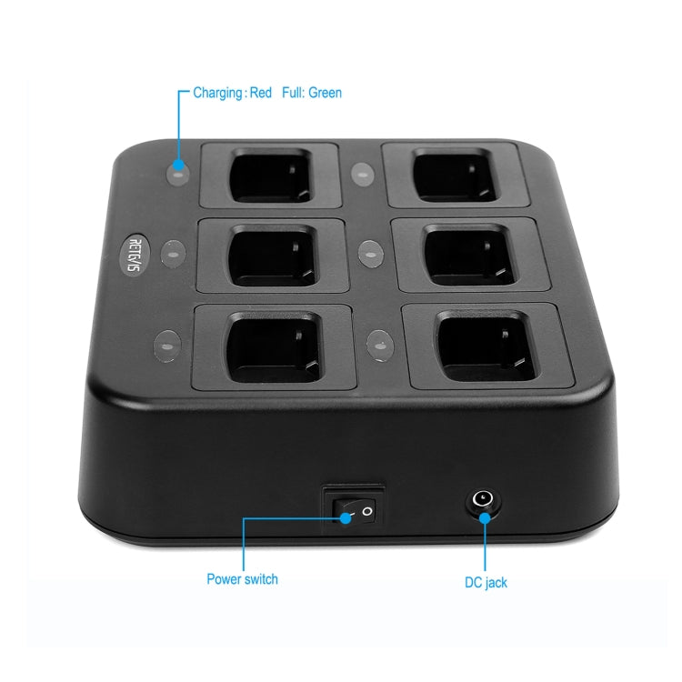RETEVIS RTC777 Cargador de walkie talkie de seis vías para Retevis H777,, RTC777 AU Plug, RTC777 US Plug, RTC777 EU Plug, RTC777 UK Plug