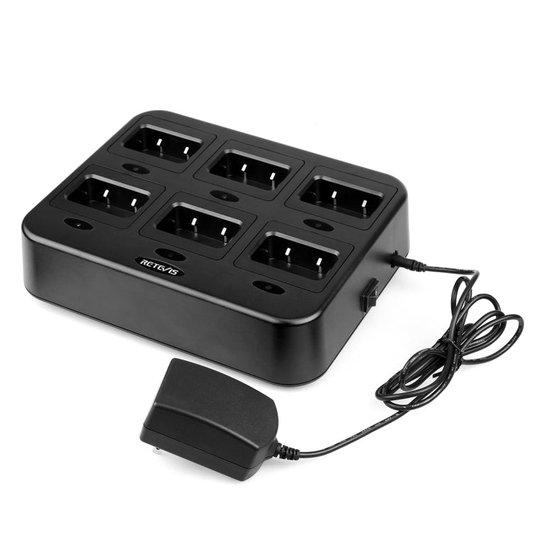 RETEVIS RTC21 Cargador multifunción de walkie talkie de seis vías para Retevis RT21/RT24,, RTC21 EU Plug, RTC21 US Plug