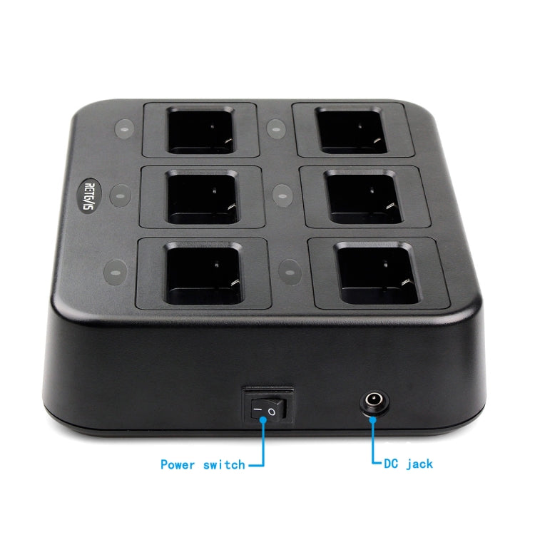 RETEVIS RTC21 Cargador multifunción de walkie talkie de seis vías para Retevis RT21/RT24,, RTC21 EU Plug, RTC21 US Plug