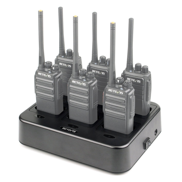 RETEVIS RTC21 Cargador multifunción de walkie talkie de seis vías para Retevis RT21/RT24,, RTC21 EU Plug, RTC21 US Plug