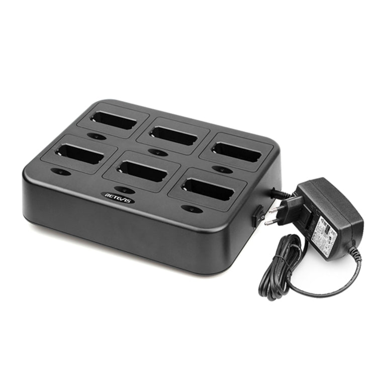 RETEVIS RTC22 Cargador multifunción de walkie talkie de seis vías para Retevis RT22,, RTC22 EU Plug, RTC22 US Plug