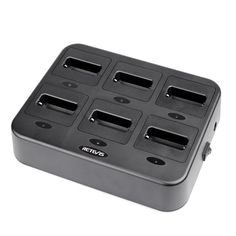 RETEVIS RTC22 Cargador multifunción de walkie talkie de seis vías para Retevis RT22,, RTC22 EU Plug, RTC22 US Plug