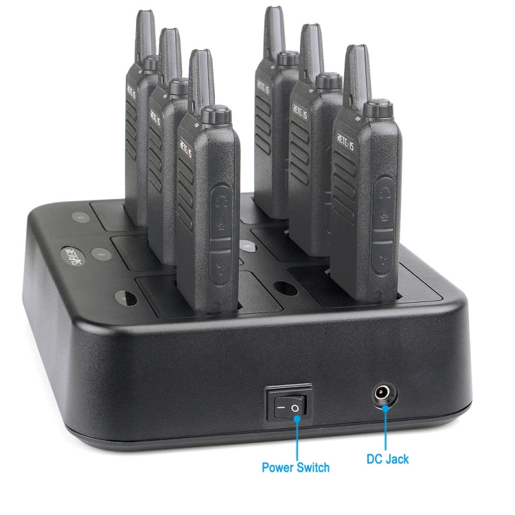 RETEVIS RTC22 Cargador multifunción de walkie talkie de seis vías para Retevis RT22,, RTC22 EU Plug, RTC22 US Plug