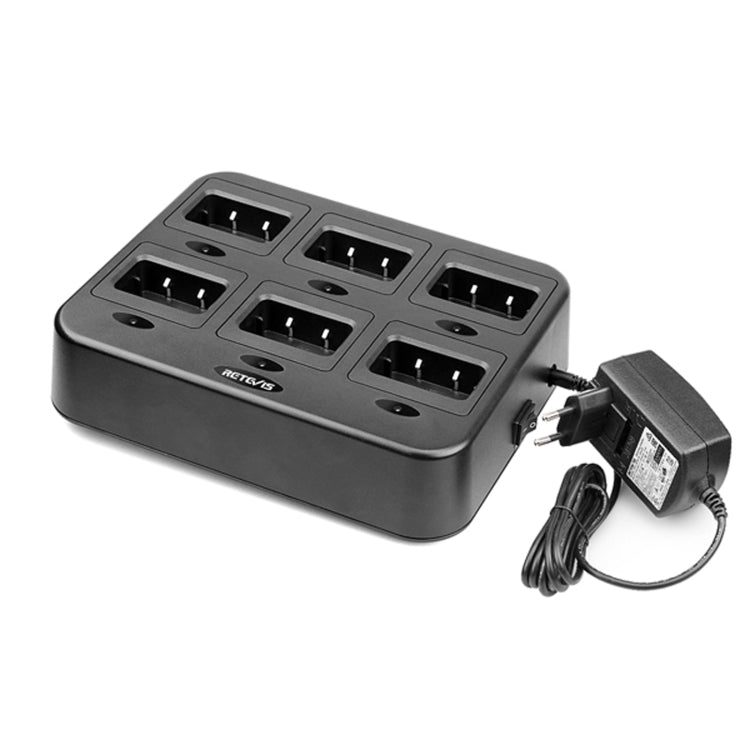 RETEVIS RTC27 Cargador multifunción de walkie talkie de seis vías para Retevis RT27,, RTC27 EU Plug, RTC27 US Plug