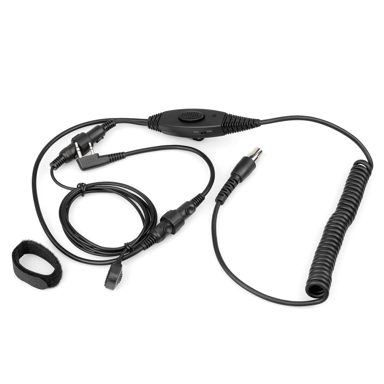 RETEVIS EH050K Micrófono para auriculares de aviación con reducción de ruido y volumen ajustable de 2 pines con PTT de dedo, EH050K