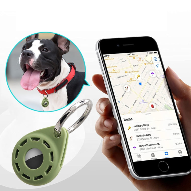 Funda protectora de gel de sílice antiarañazos a prueba de golpes con anillo de llavero, For AirTag
