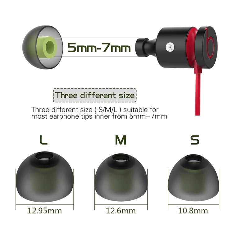 6 pares de tapones internos de silicona New Bee NB-M1 con caja de almacenamiento, adecuados para tapones para auriculares de 5mm-7mm, Silicone
