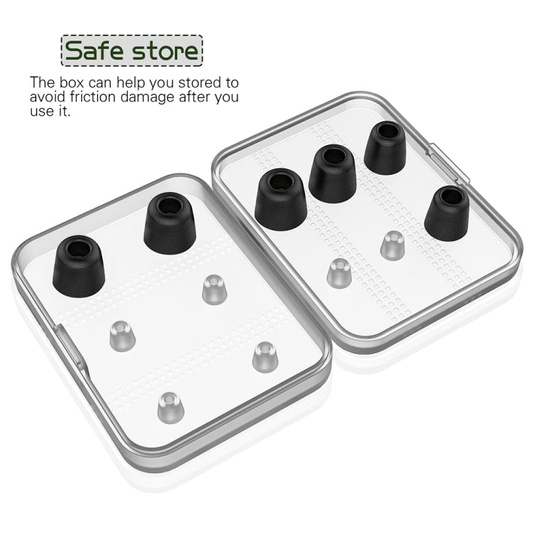 6 pares de tapones para los oídos New Bee NB-M1 de espuma viscoelástica de rebote lento con caja de almacenamiento, adecuados para tapones de auriculares de 5 mm a 7 mm, Memory Foam Black, Memory Foam Red, Silicone & Memory Foam Grey