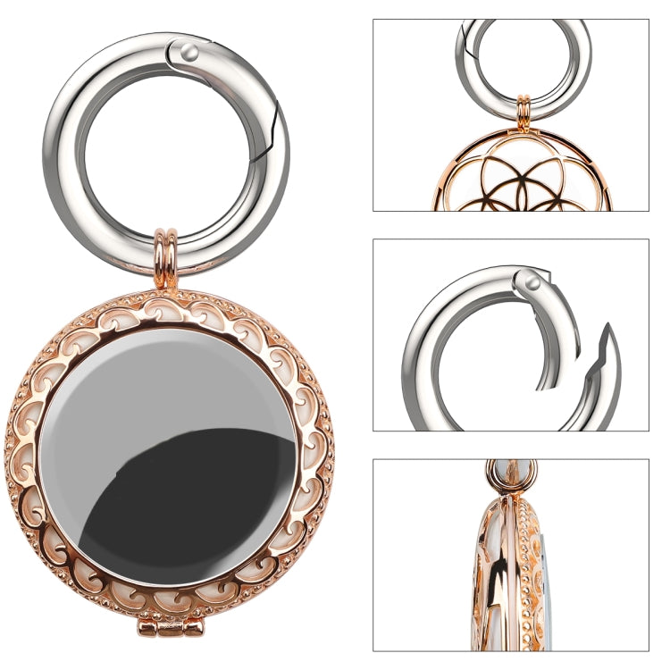 Funda protectora a prueba de golpes estilo joyería de cobre con lazo de gancho para llavero, For AirTag 2nd Gen / AirTag 1st Gen