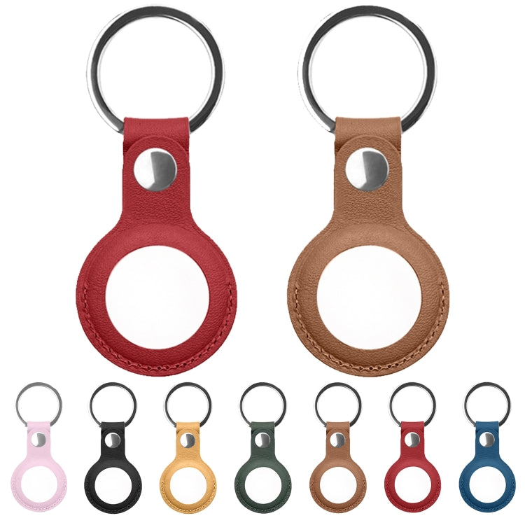 Estuche protector de cuero PU Mutural con llavero para AirTag