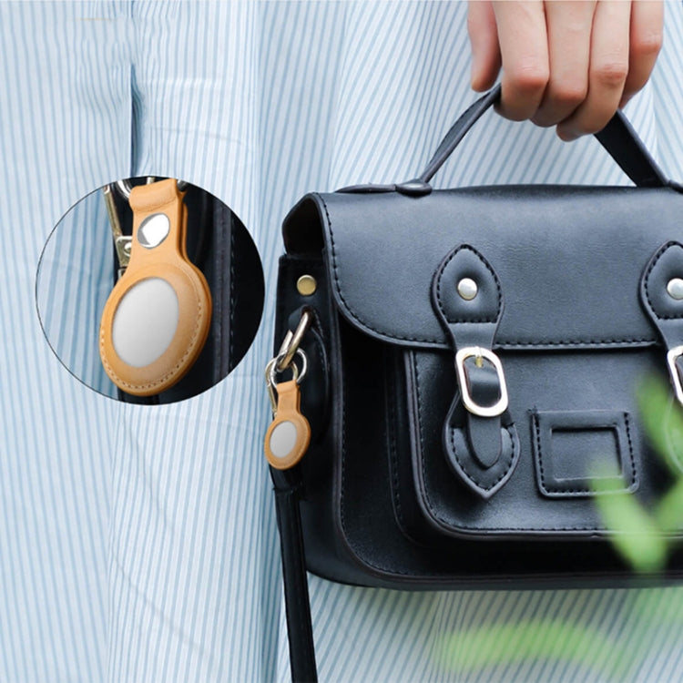 Estuche protector de cuero PU Mutural con llavero para AirTag