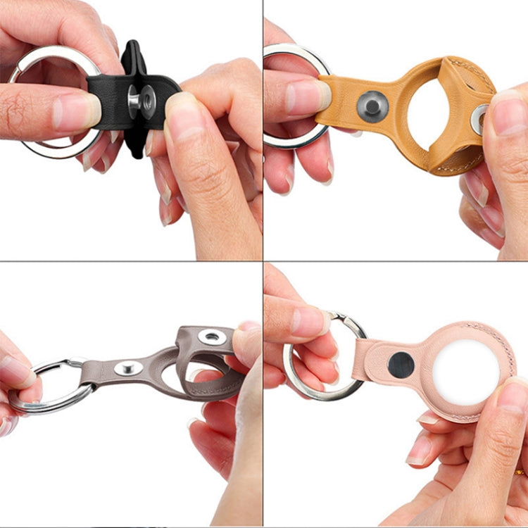 Estuche protector de cuero PU Mutural con llavero para AirTag