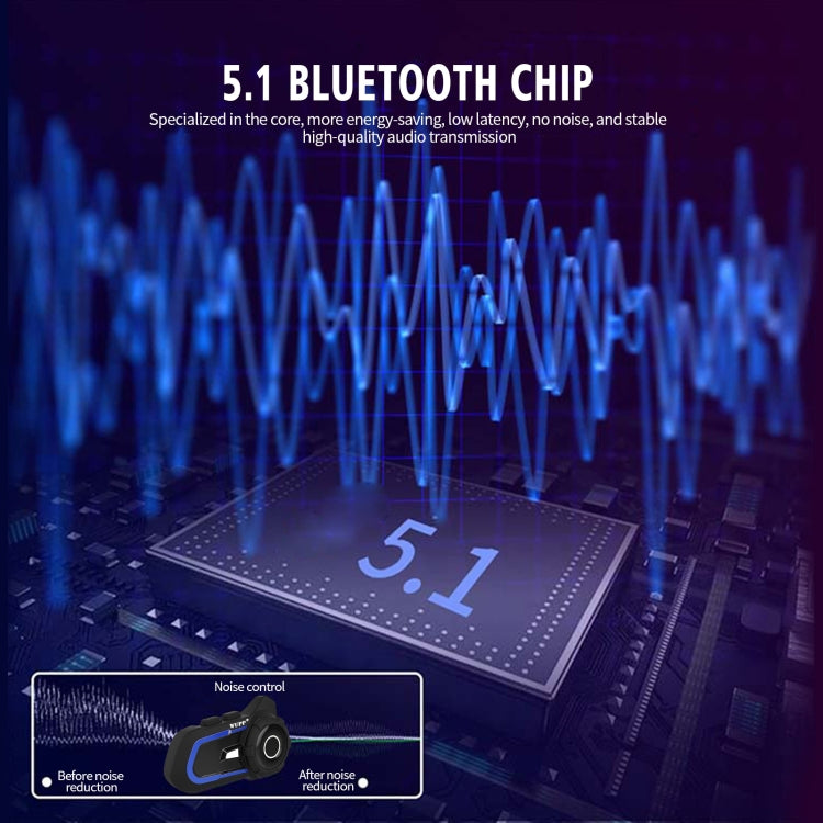 WUPP Bluetooth 5.1 S2 Casco de motocicleta Full Duplex Bluetooth Intercom Auricular Auricular
