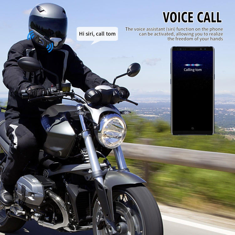 WUPP Bluetooth 5.1 S2 Casco de motocicleta Full Duplex Bluetooth Intercom Auricular Auricular