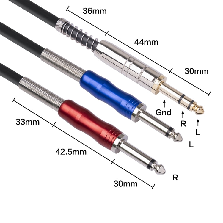 Cable de audio estéreo de 6,35 mm macho a doble mono de 6,35 mm, 1.8m, 3m, 5m