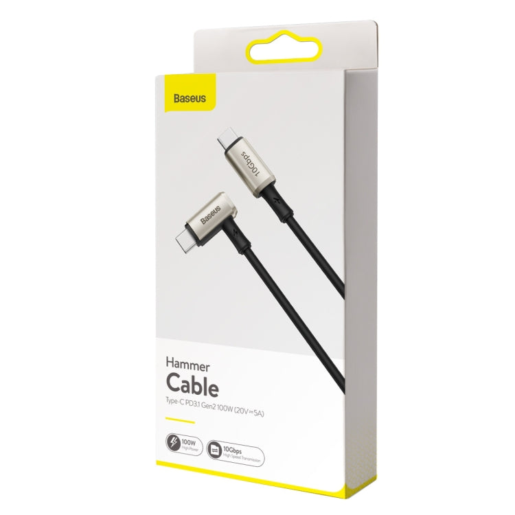 Baseus CATPN-01 100W 5A PD3.1 Gen2 USB-C / Type-C a USB-C / Type-C HD Misma pantalla Coaxial Hammer Cable, Longitud del cable: 1,5 m