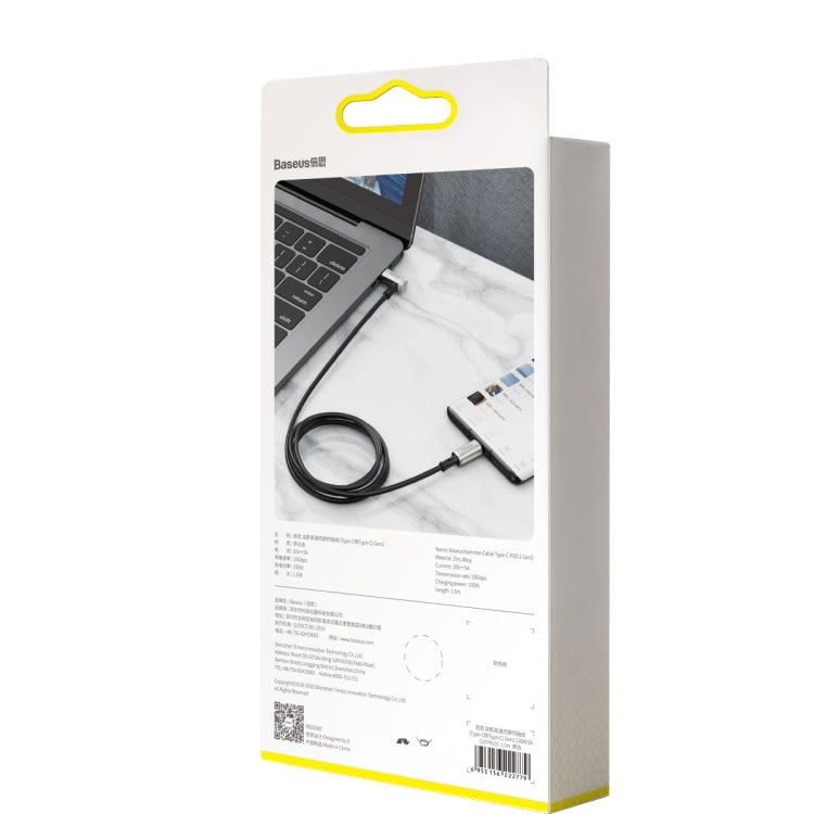 Baseus CATPN-01 100W 5A PD3.1 Gen2 USB-C / Type-C a USB-C / Type-C HD Misma pantalla Coaxial Hammer Cable, Longitud del cable: 1,5 m