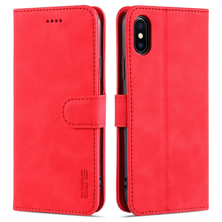 AZNS Skin Feel Calf Texture Funda de cuero con tapa horizontal con ranuras para tarjetas y soporte y billetera, For iPhone 11 Pro, For iPhone 11, For iPhone 11 Pro Max, For iPhone XS / X, For iPhone XS Max, For iPhone XR