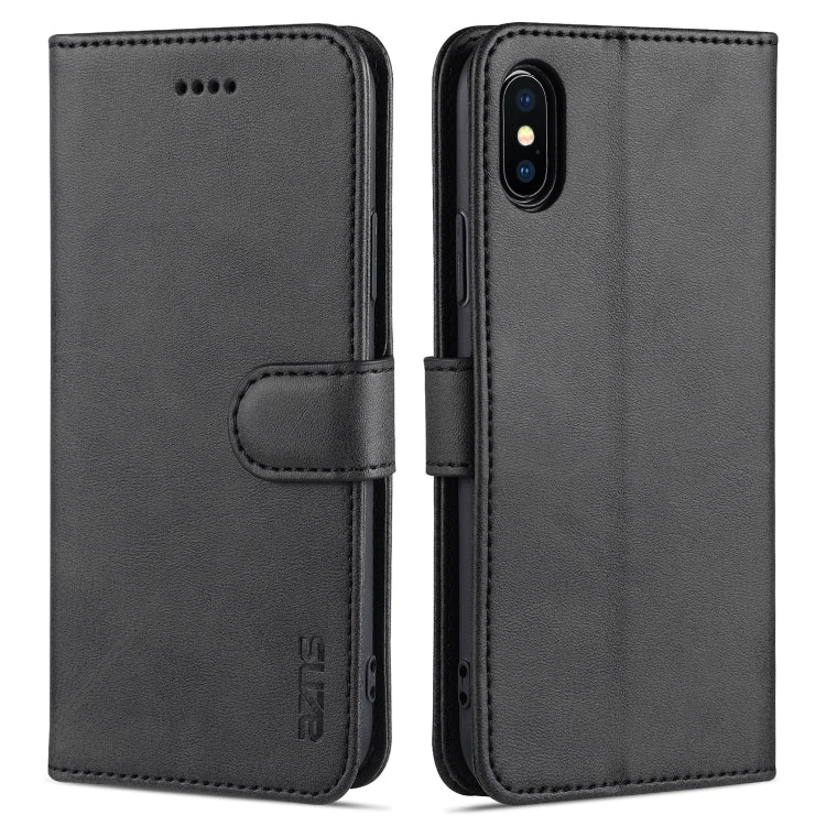 AZNS Skin Feel Calf Texture Funda de cuero con tapa horizontal con ranuras para tarjetas y soporte y billetera, For iPhone 11 Pro, For iPhone 11, For iPhone 11 Pro Max, For iPhone XS / X, For iPhone XS Max, For iPhone XR
