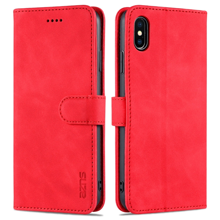 AZNS Skin Feel Calf Texture Funda de cuero con tapa horizontal con ranuras para tarjetas y soporte y billetera, For iPhone 11 Pro, For iPhone 11, For iPhone 11 Pro Max, For iPhone XS / X, For iPhone XS Max, For iPhone XR