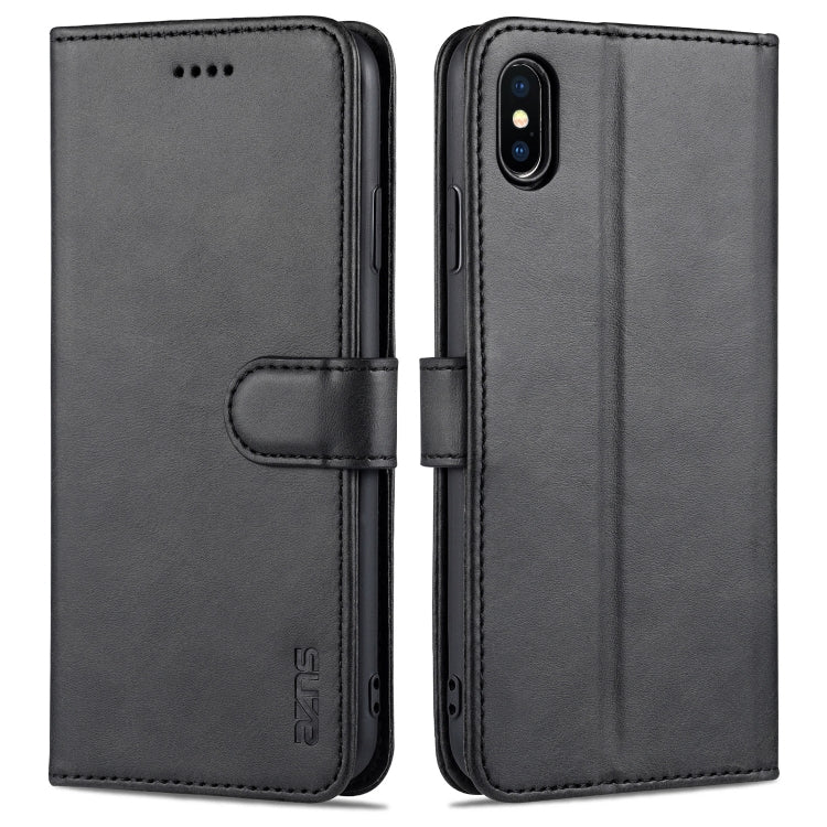 AZNS Skin Feel Calf Texture Funda de cuero con tapa horizontal con ranuras para tarjetas y soporte y billetera, For iPhone 11 Pro, For iPhone 11, For iPhone 11 Pro Max, For iPhone XS / X, For iPhone XS Max, For iPhone XR