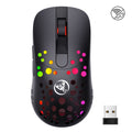 HXSJ T100 10000 DPI RGB Definición macro Ratón inalámbrico de modo dual con cable