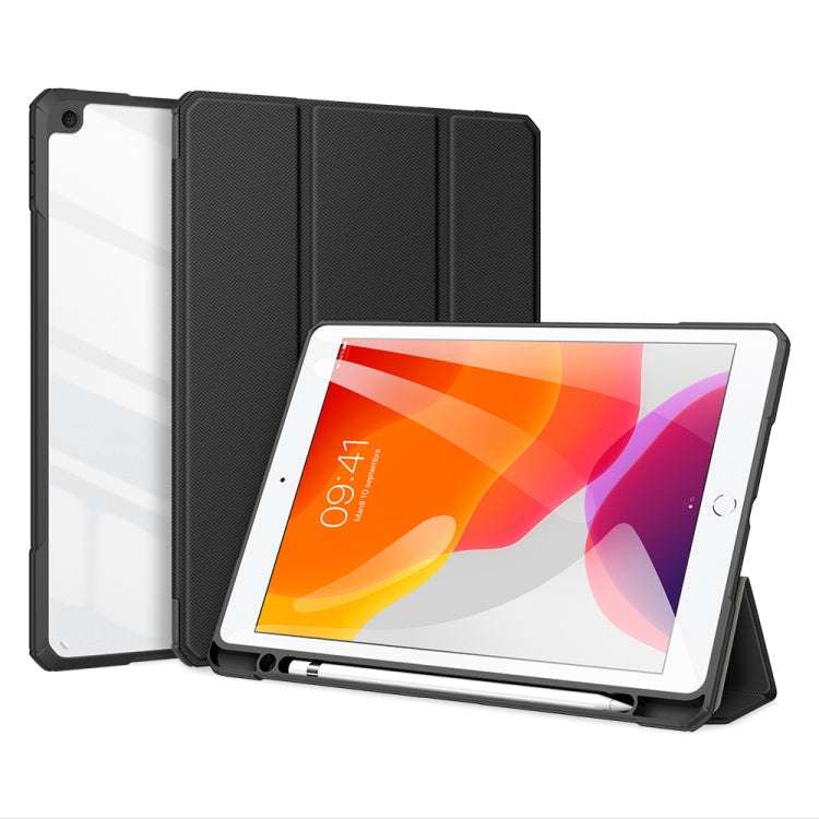 DUX DUCIS Serie TOBY Cuero PU a prueba de golpes + PC + TPU Estuche con tapa horizontal con soporte y ranura para bolígrafo y función de reposo / activación, For iPad 10.2 2021 / 2020 / 2019, For iPad Air 11 2025 / 2024 / Air 2022 / 2020 10.9