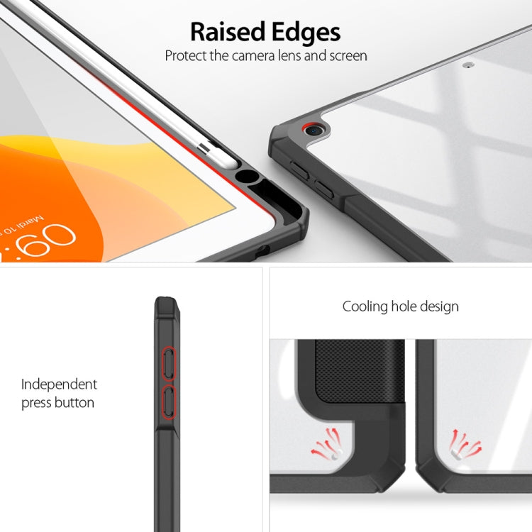 DUX DUCIS Serie TOBY Cuero PU a prueba de golpes + PC + TPU Estuche con tapa horizontal con soporte y ranura para bolígrafo y función de reposo / activación, For iPad 10.2 2021 / 2020 / 2019, For iPad Air 11 2025 / 2024 / Air 2022 / 2020 10.9