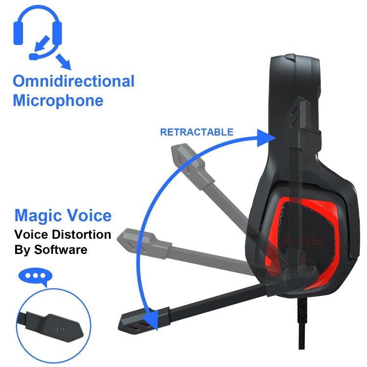 Auriculares para juegos con cable Anivia MH602 de 3,5 mm con micrófono, MH602 (Black Red), MH602 (Black Blue), MH602 (Black Purple)